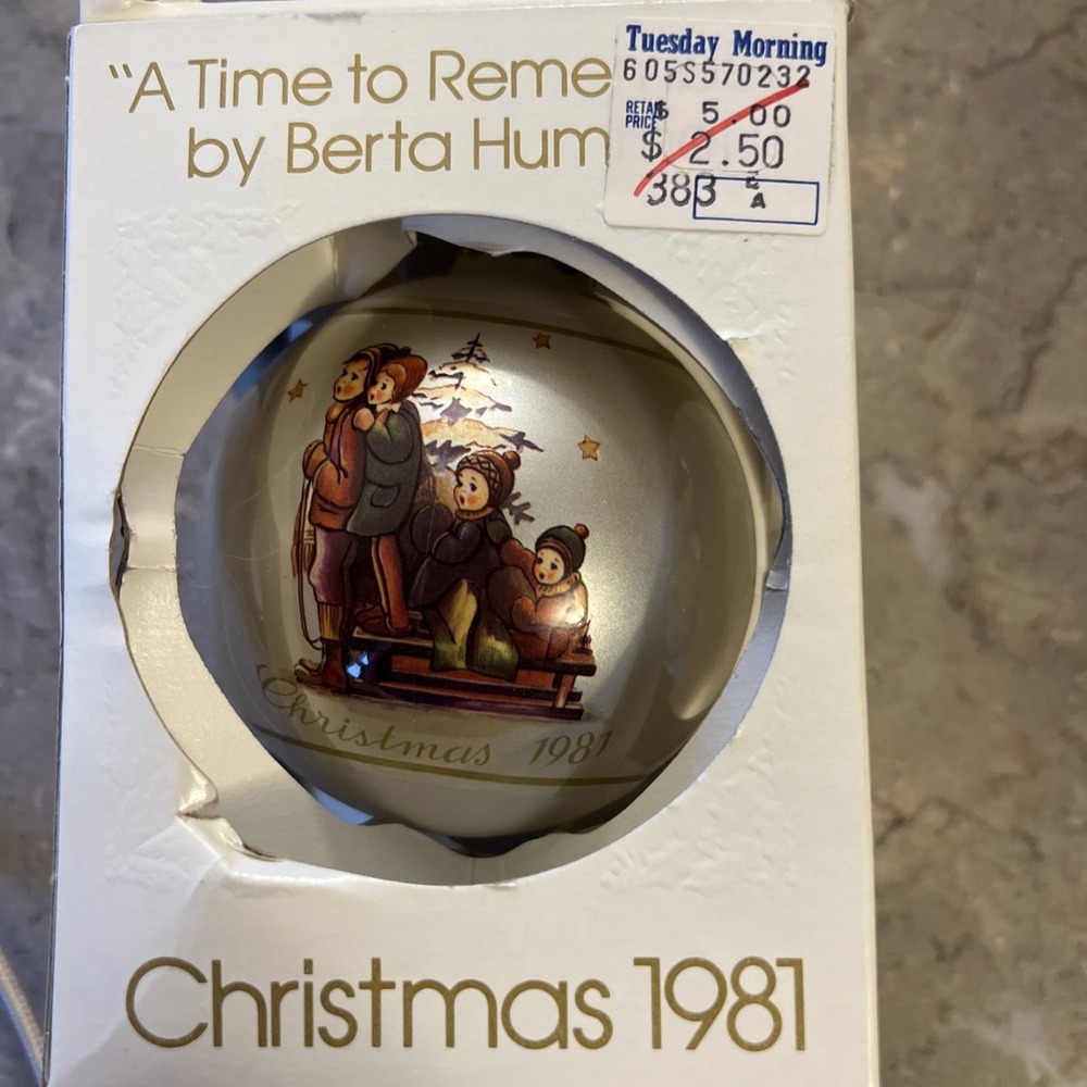 Vintage Schmid Christmas 1981 Glass Ornament "A Time to Remeber"